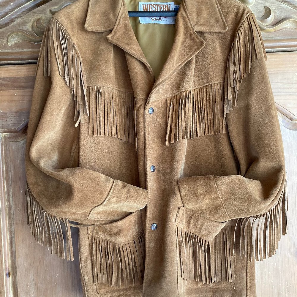 Vintage Schott NYC Western Fringe Suede - Jacket Sz. 40 - Perfect Condition